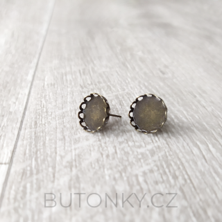 Puzeta ozdobná starobronz, 12 mm, 1 pár
